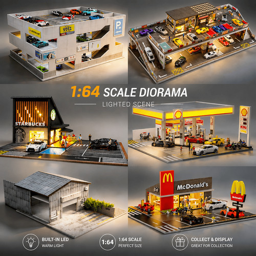 Diorama garage modell mit - 1/64,