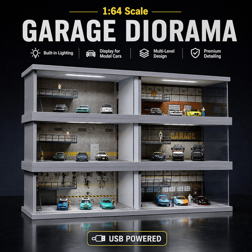 Diorama diecast garage - 1:64,